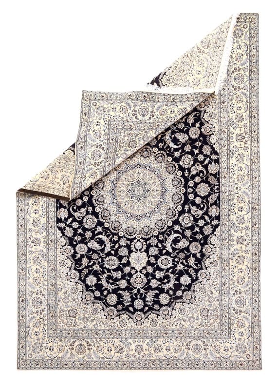 Dunkelblauer Nain 6 La Teppich 367x253 cm - handgeknüpft, Perserteppich