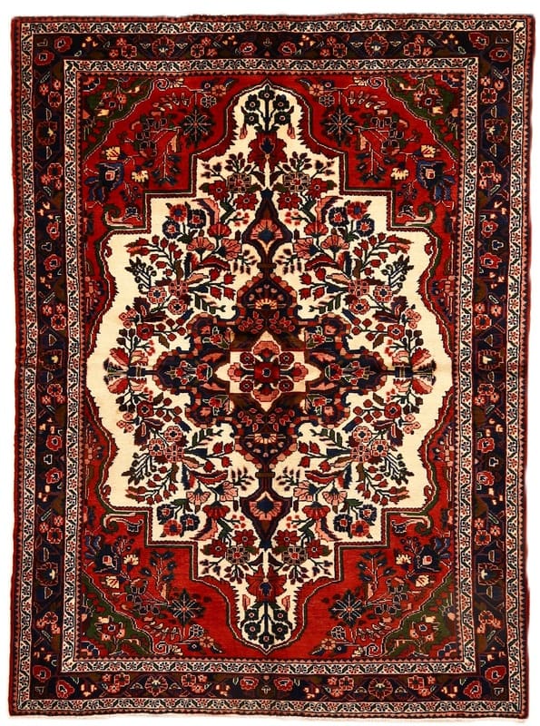 Authentischer Hamadan Teppich 224x161 cm – florales Design, handgeknüpft