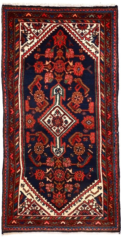 Handgeknüpfter Perserteppich 156x79 cm, 128.000 Knoten, Blau/Türkis