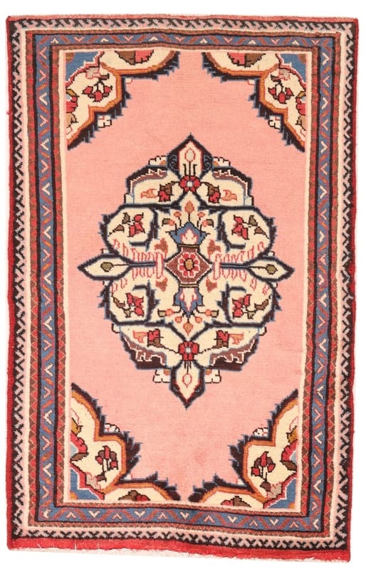 Handgeknüpfter Perserteppich 114x73 cm, 128.000 Knoten, rot/orange