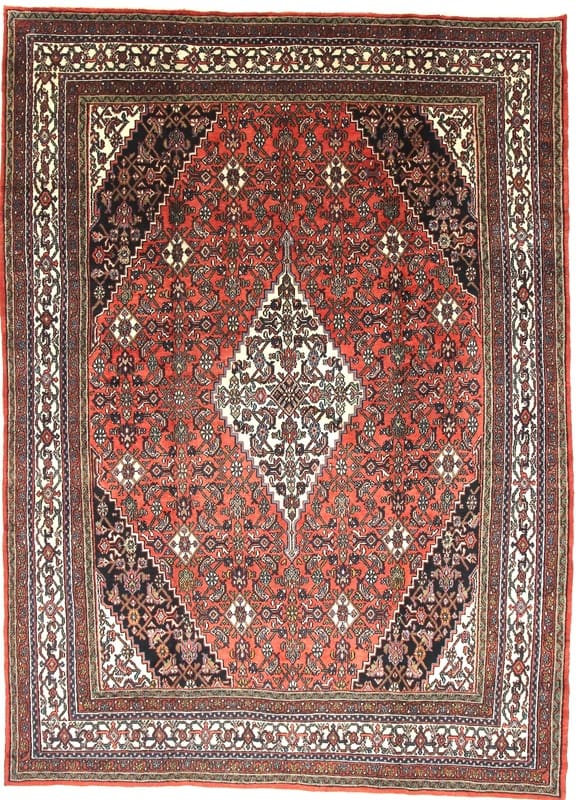 Handgeknüpfter Perserteppich 366x264 cm, 128.000 Knoten, rot/orange