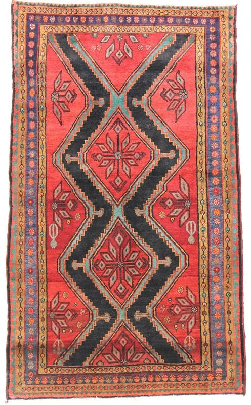Hamadan Teppich 234x141 cm, 128.000 Knoten/m², handgeknüpft, Perserteppich