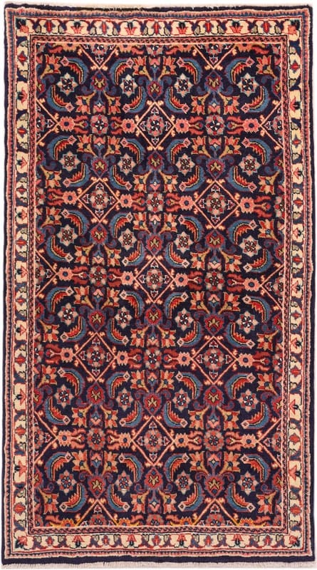 Hamadan Teppich 187x101 cm, antik, handgeknüpft, Perserteppich