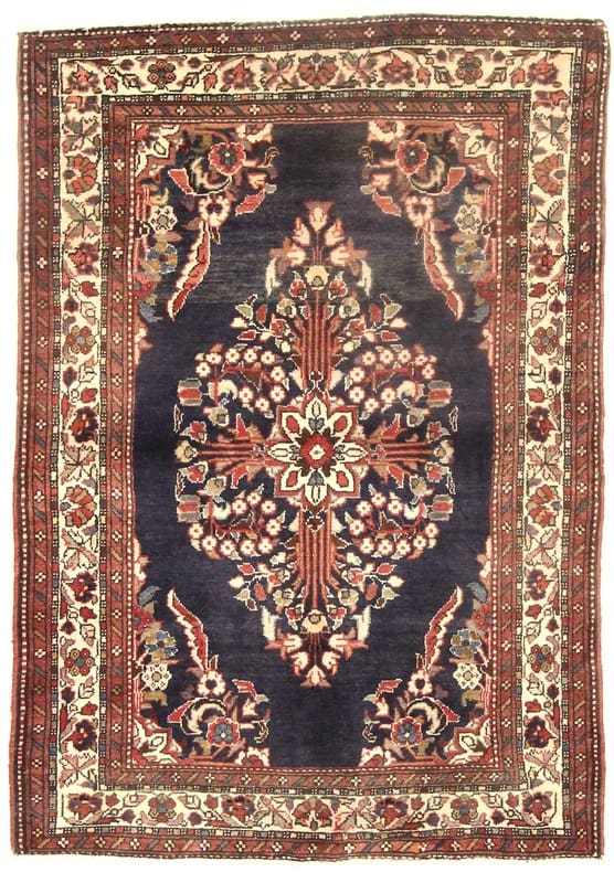 Hamadan Teppich 157x111 cm, antik, handgeknüpft, Perserteppich