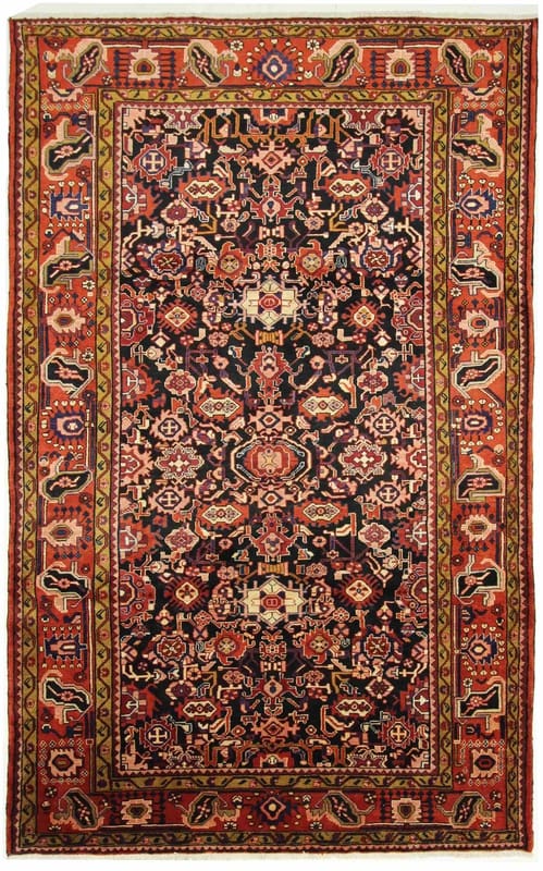 Orientteppich Nanaj 355x224 cm, marineblau, handgeknüpft, robust