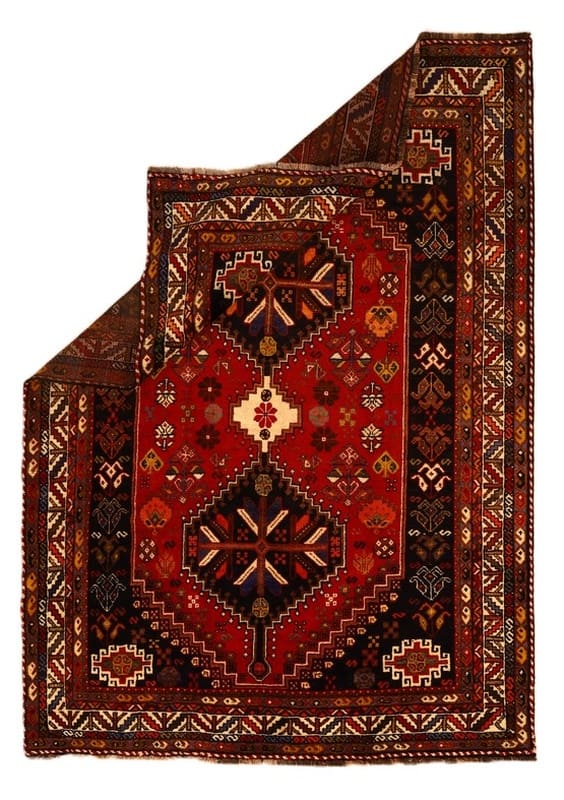 Wunderschöner handgeknüpfter Shiraz Teppich 274x194 cm, rot, orientalisch