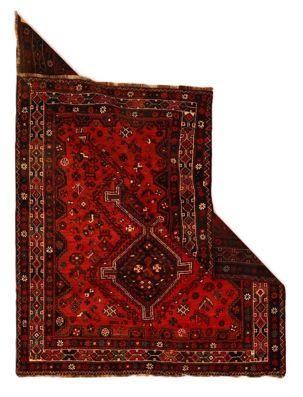 Wunderschöner handgeknüpfter Shiraz Orientteppich 231x170 cm, rot
