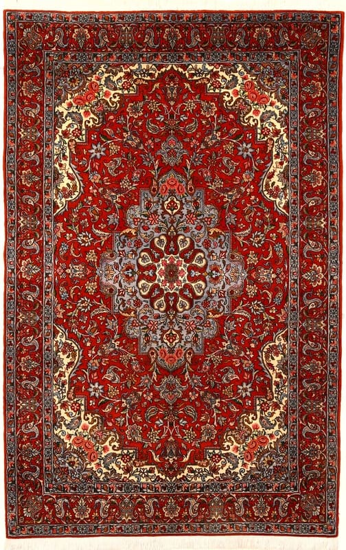 Orientteppich 241x154 cm Bakhtiar-Muster handgeknüpft aus Wolle