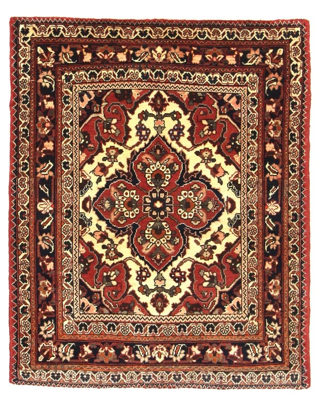 Bakhtiar Orientteppich 128x104 cm – Handgeknüpft, Vintage Stil