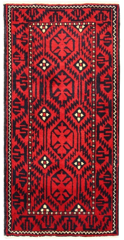 Belutch Teppich 150x74 cm, handgeknüpft, 100% Wolle, einzigartig