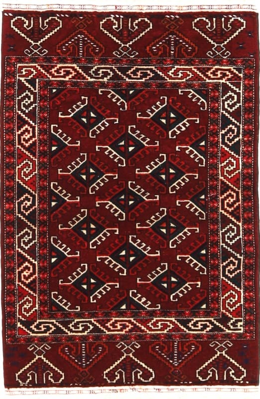 Orientteppich Turkaman 124x84 cm - Handgeknüpft, 100% Wolle