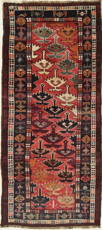 Kurdi Orientteppich 257x116 cm – Handgeknüpft, Wolle, bunt