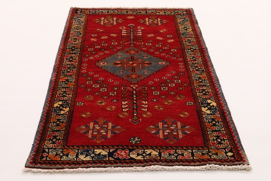 SHIRAZ Teppich 193x100 cm, 100% Wolle, handgeknüpft, Orientteppich