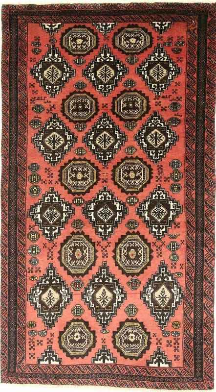 Belutsch Teppich 195x108 cm – Geometrisches Muster, handgeknüpft