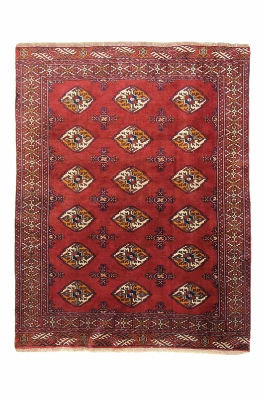 Turkaman Orientteppich 155x119 cm, geometrisches Muster, handgeknüpft