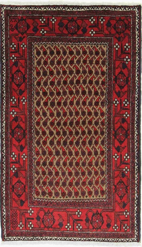 Belutsch Orientteppich 138x81 cm – Handgeknüpft, traditionell, rot