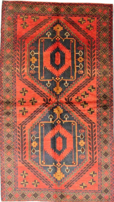 Belutsch Orientteppich 202x114 cm - Geometrisches Muster, handgeknüpft