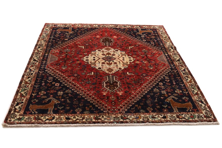 SHIRAZ Teppich 214x171 cm, Wolle, Nomadenstil, handgeknüpft