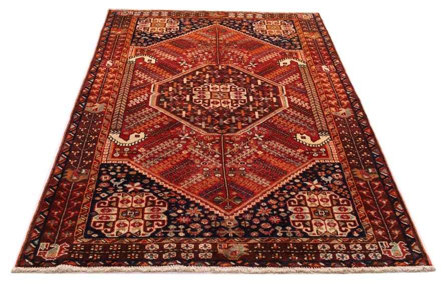 Schiraz Teppich 242x139 cm, handgeknüpft, Wolle, Ghaschghai Stil