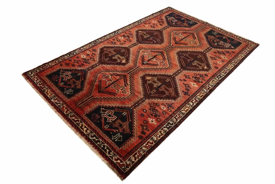 Orientteppich Shiraz 258x160 cm, handgeknüpft, traditionelles Muster