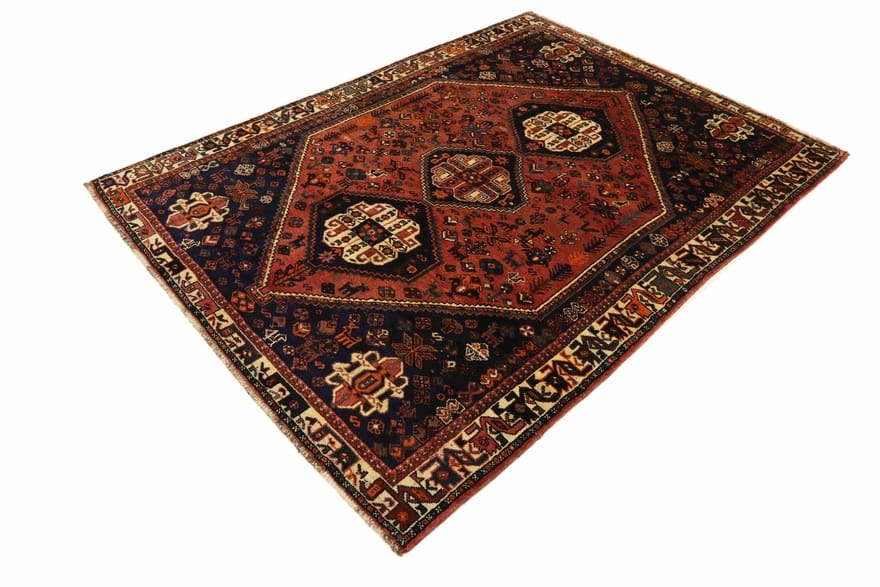 Shiraz Orientteppich 275x199 cm – handgeknüpft, Wolle, vintage