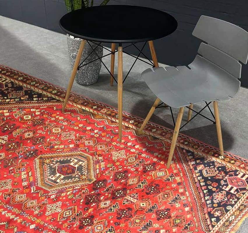 Ghashghai Teppich 282x178 cm, 128.000 Knoten, rot-orange, handgeknüpft