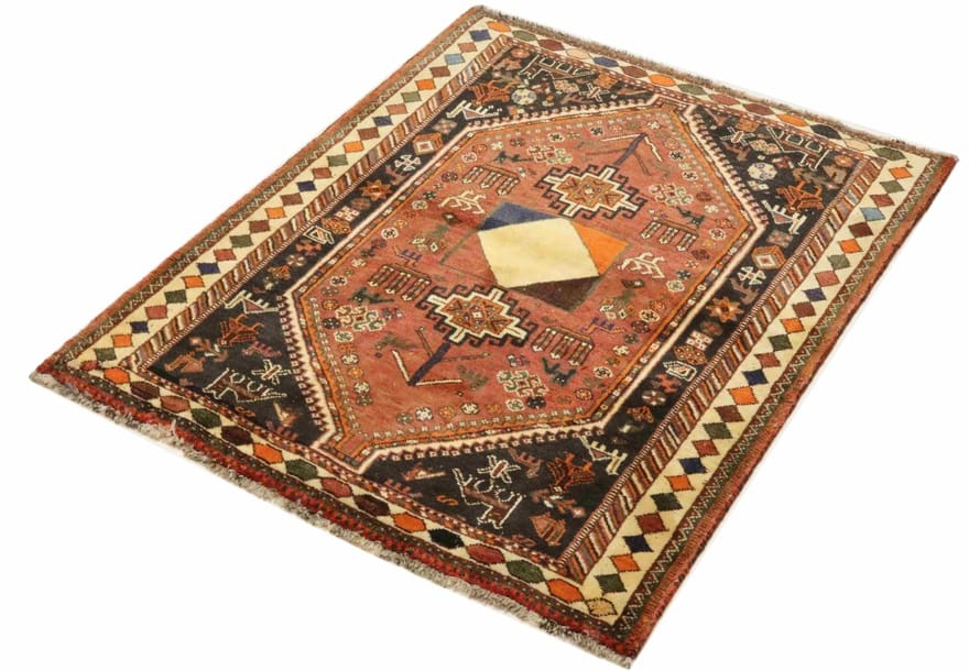 Ghashghai Teppich 167x132 cm, 160.000 Knoten/m², rot/orange, handgeknüpft
