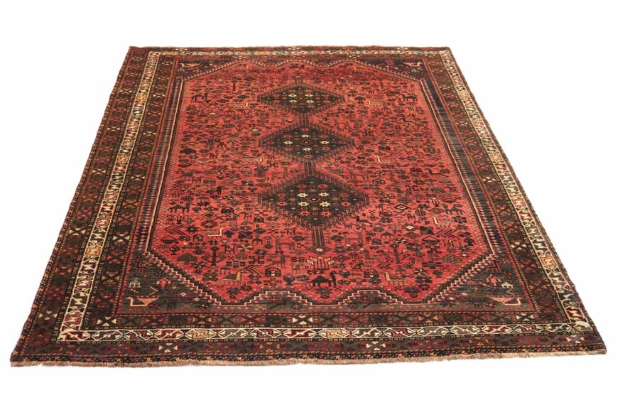 Ghashghai Teppich 297x191 cm, 90.000 Knoten, handgeknüpft, Perserteppich