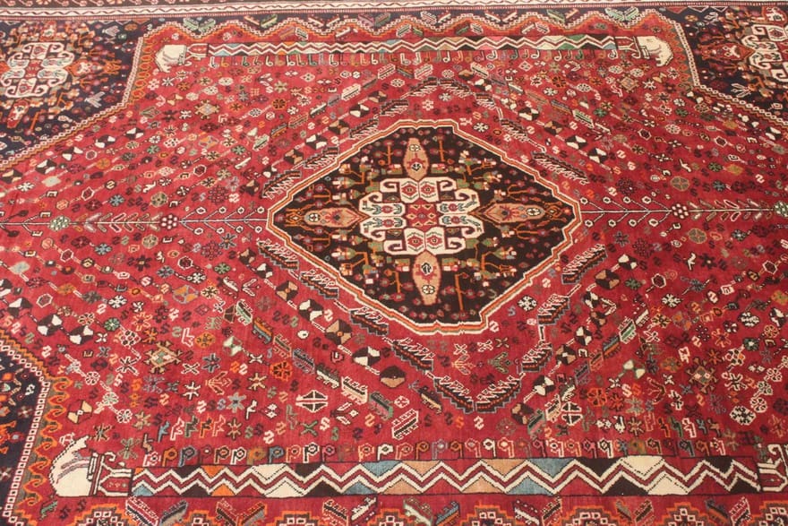 Ghashghai Teppich 297x216 cm, Rot/Orange, Handgeknüpft, Perserteppich
