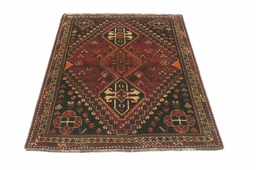 Orientteppich 166x122 cm, Handgeknüpft, Wolle, Rot/Orange, Persisch