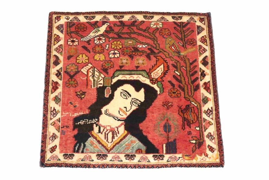 Ghashghai Teppich 62x61 cm, handgeknüpft, feiner Stil, Iran