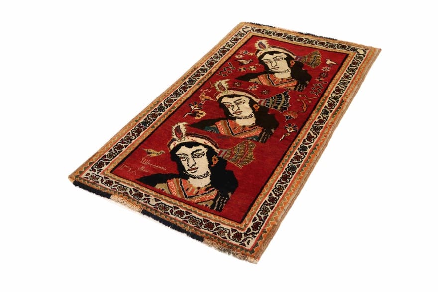 Ghashghai Teppich 155x88 cm, handgeknüpft, feinster Iran-Teppich