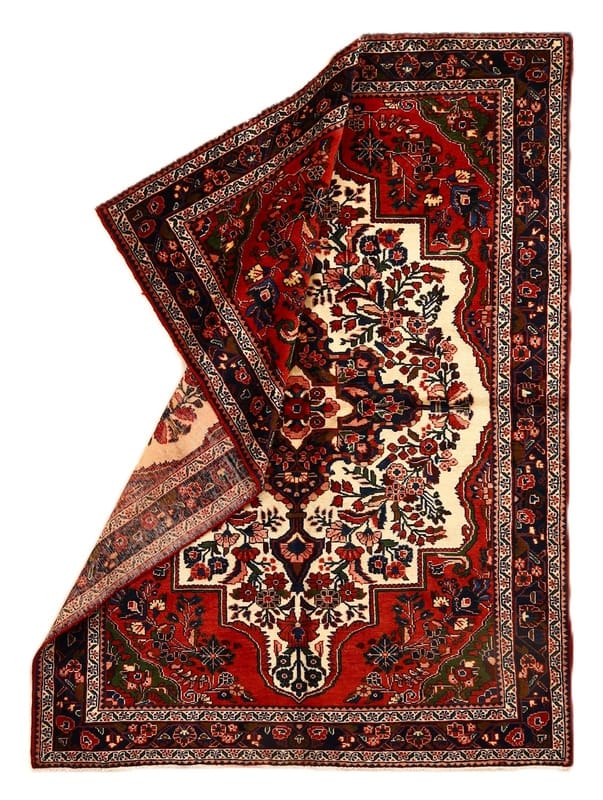 Authentischer Hamadan Teppich 224x161 cm – florales Design, handgeknüpft