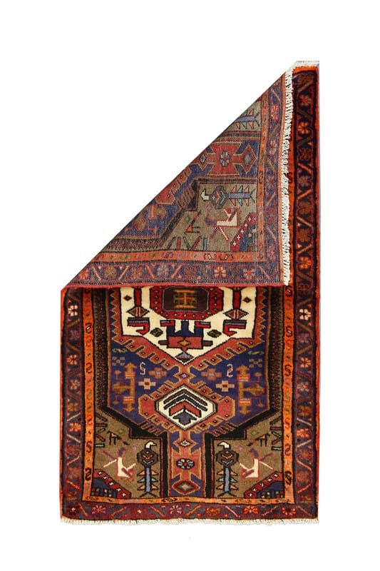 Orientteppich 131x75 cm, Hamadan, 160.000 Knoten/m², handgeknüpft