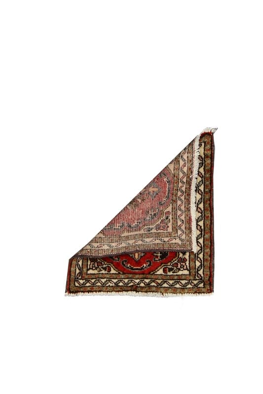 Handgeknüpfter Perserteppich 64x55 cm, 160.000 Knoten, rot/orange
