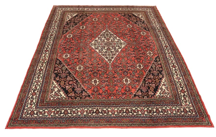 Handgeknüpfter Perserteppich 366x264 cm, 128.000 Knoten, rot/orange