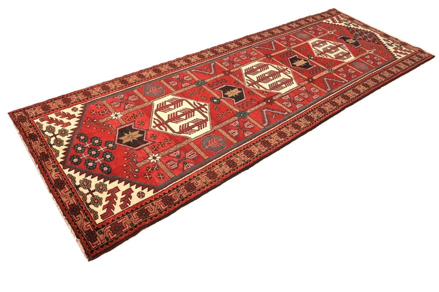 Hamadan Teppich 308x108 cm, 160.000 Knoten, handgeknüpft, Perserteppich