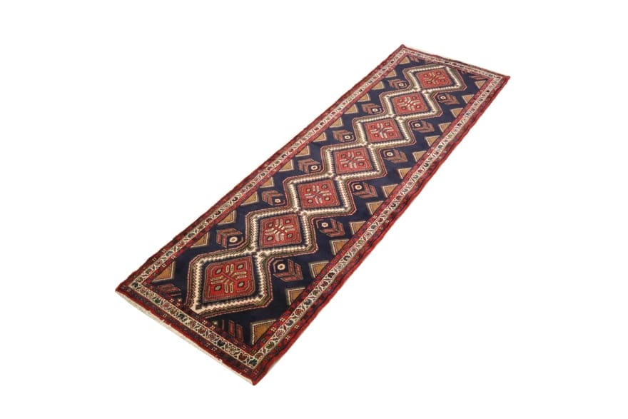 Hamadan Teppich 287x81 cm, antik, handgeknüpft, Orientteppich