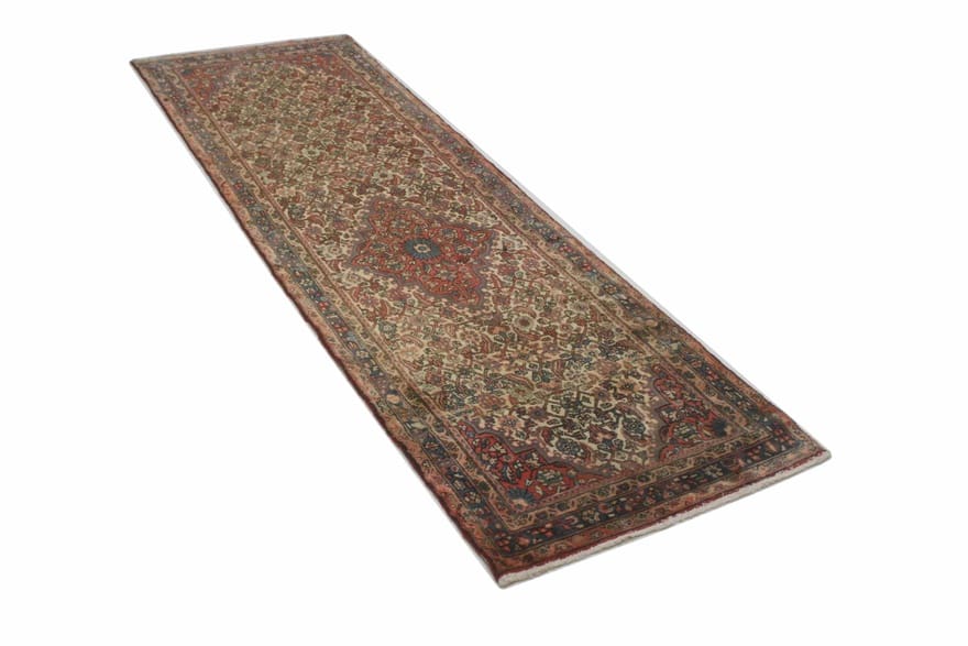 Rudbar Teppich 261x81 cm, antik, Hamedan, handgeknüpft, Perserteppich