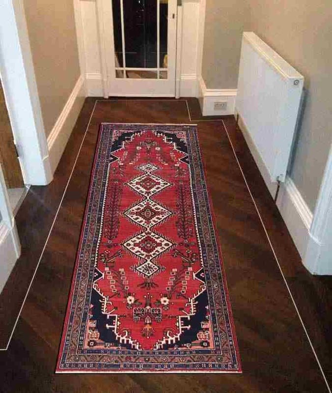 Hamadan Teppich 316x110 cm, semi-antik, handgeknüpft, Perserteppich