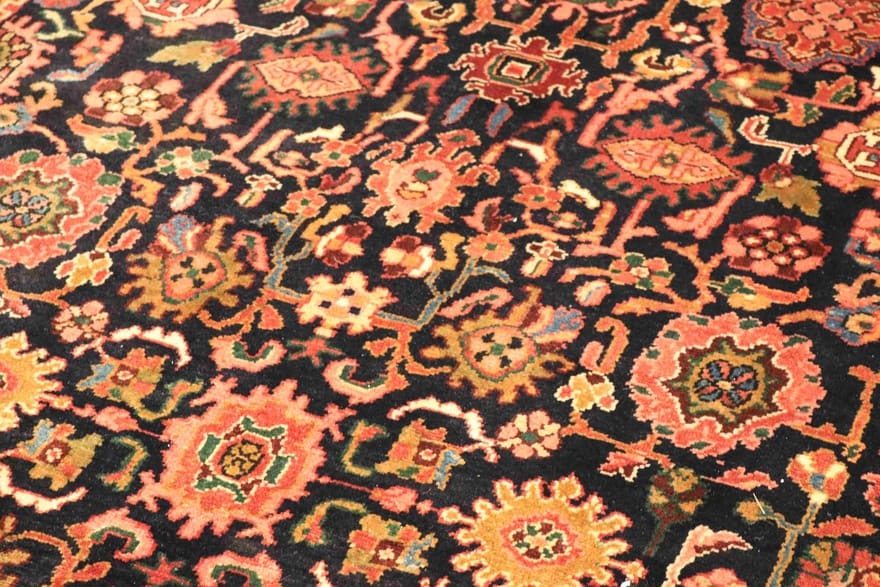 Nanaj Orientteppich 333x221 cm, marineblau, handgeknüpft