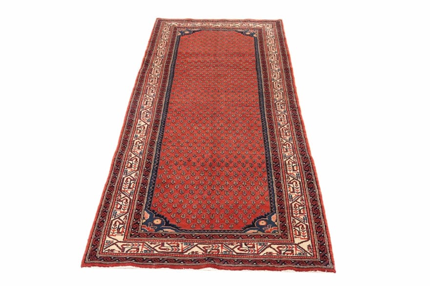 Hamadan Teppich 322x112 cm, antik, handgeknüpft, Perserteppich