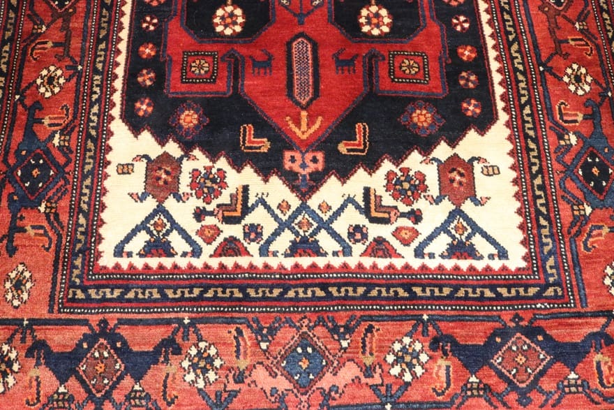 Nahavand Teppich 260x141 cm, antik, handgeknüpft, Perserteppich