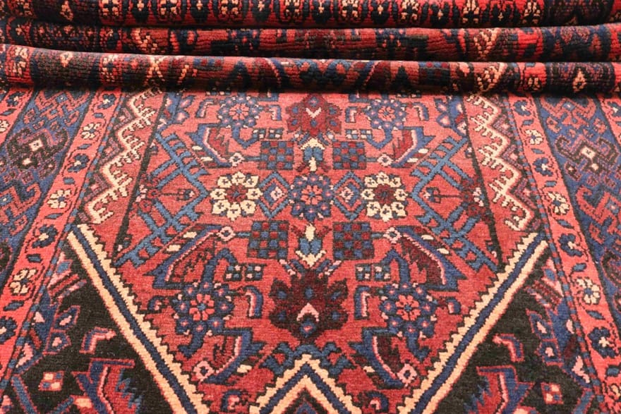 Hamadan Teppich 324x111 cm, semi-antik, handgeknüpft, Perserteppich