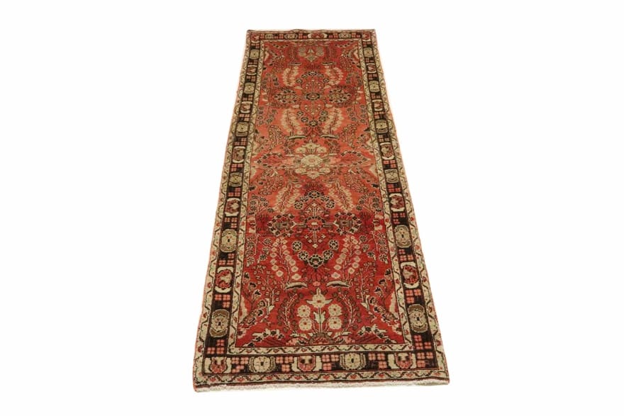 Handgeknüpfter Hamadan-Teppich 317x94 cm aus iranischer Wolle