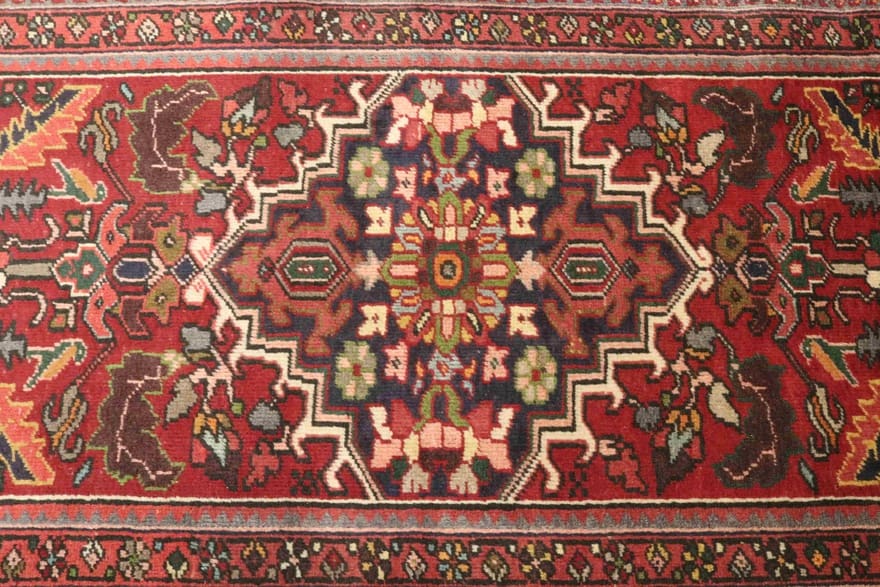 Eleganter Heriz Orientteppich 342x79 cm – handgeknüpft, Wolle