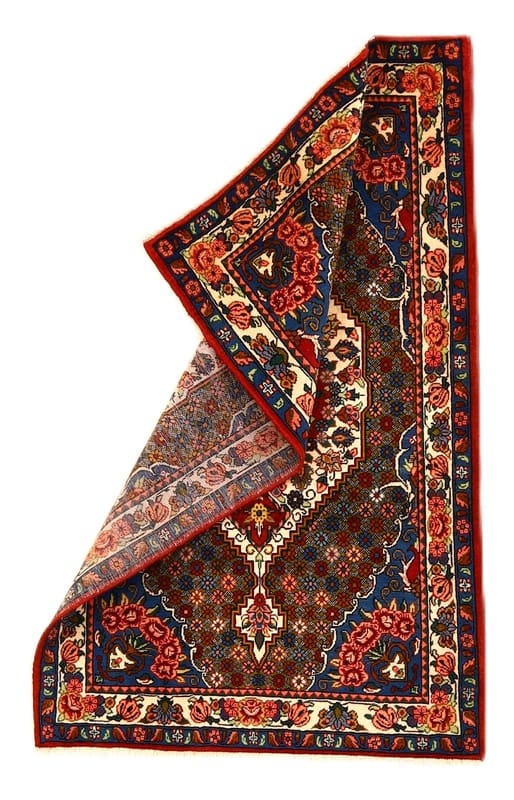 Handgeknüpfter Bakhtiar Teppich 165x102 cm in Rot, Blau, Elfenbein