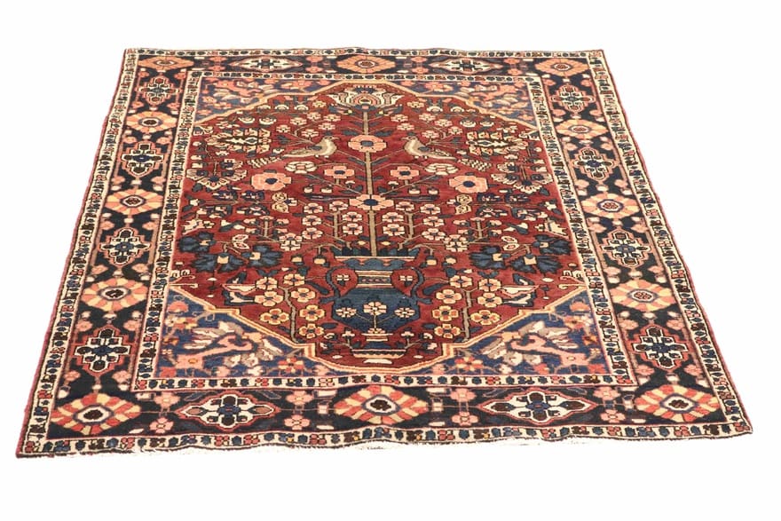 Bakhtiar Teppich 205x154 cm - Gartenmotive, handgeknüpft, Perserteppich