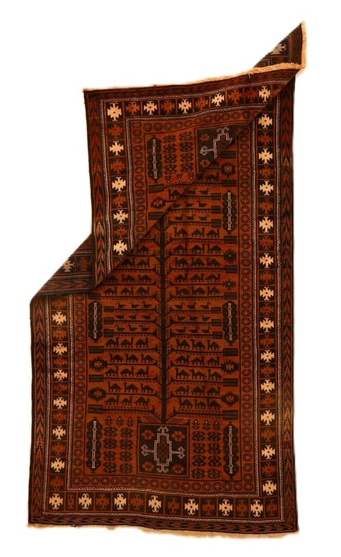 Antiker Belutsch Teppich 233x123 cm – Handgeknüpft, 60 Jahre alt