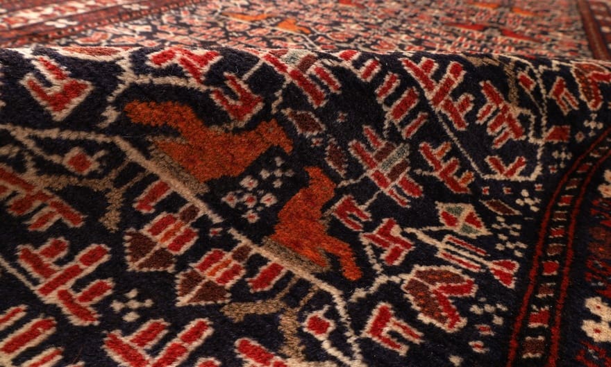 Handgeknüpfter Belutsch Teppich 166x90 cm mit Tiermotiven, Orientteppich